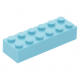 LEGO kocka 2x6, közép azúrkék (2456)